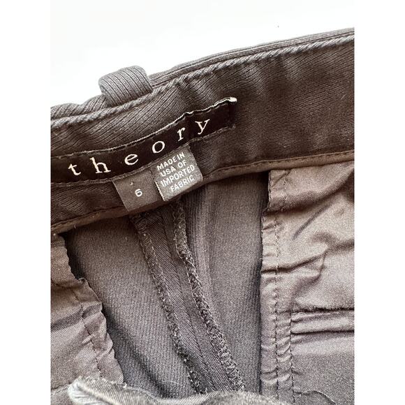 Theory Black Treeca CL Mod Twill Straight Leg Trouser Pant 6 - Picture 9 of 14